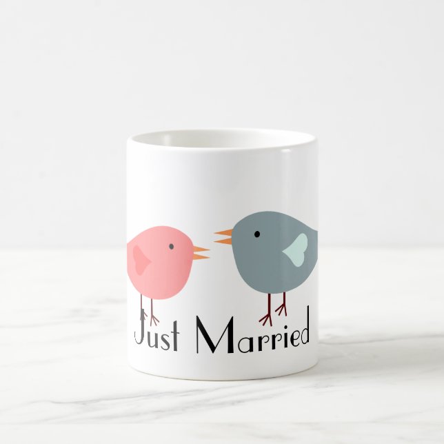 Tasse de café juste rose et bleue mariée de (Centre)