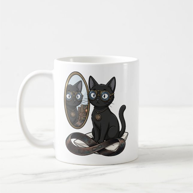 Tasse de café Lady Justice Black Cat Lawyer (Gauche)