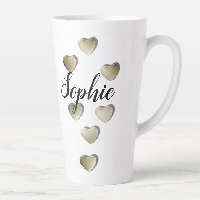 Tasse de café Latte personnalisée avec nom (Droite)