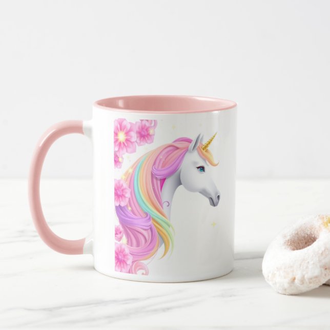 Tasse de café Licorne Mignonne (Avec donut)
