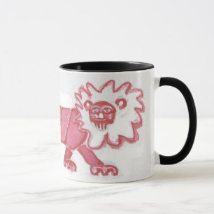 tasse de café lion contemporain joli rouge noir gr