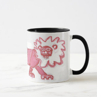 tasse de café lion contemporain joli rouge noir gr