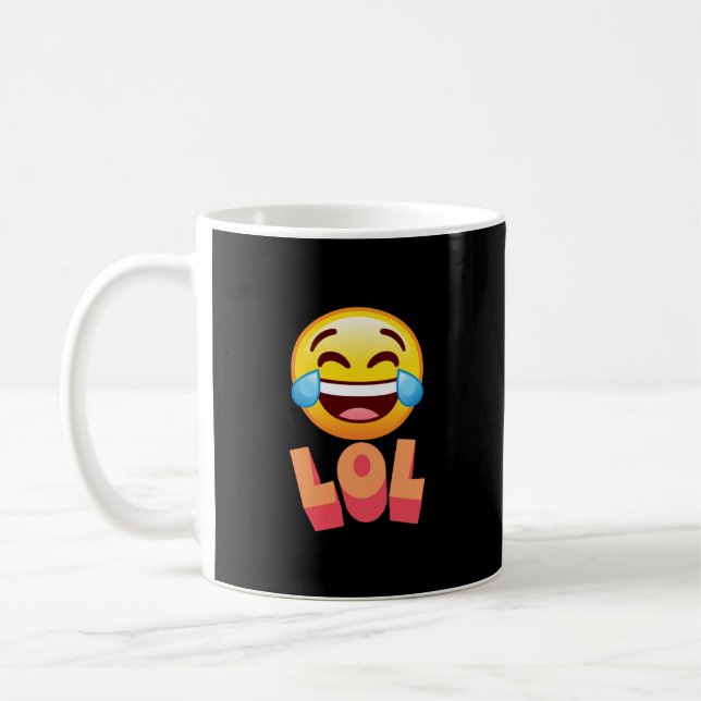 Tasse de café, LOL, Émoji riant (Gauche)