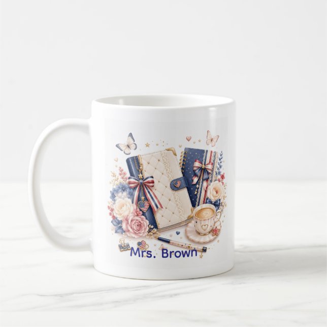 Tasse de café luxueuse et douce pour le 4 juillet, (Gauche)