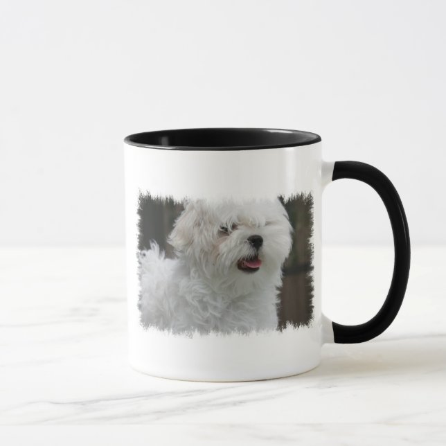 Tasse de café maltaise blanche de chiot (Droite)