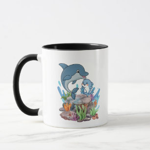 Tasse de café Maman dauphin mignonne et bébé