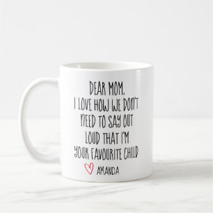 Tasse de café Maman, Enfant préféré, Tasse personn