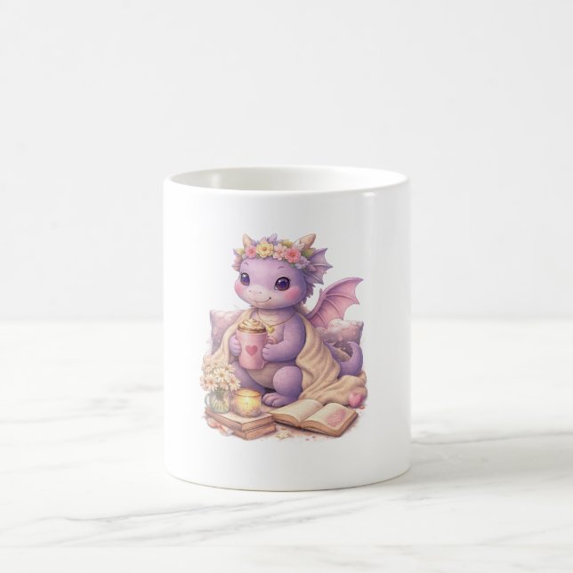 Tasse de café Maman liseuse et dragon cosy (Centre)