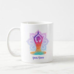 Tasse de Café Mandala Yoga Nom Personnalisé