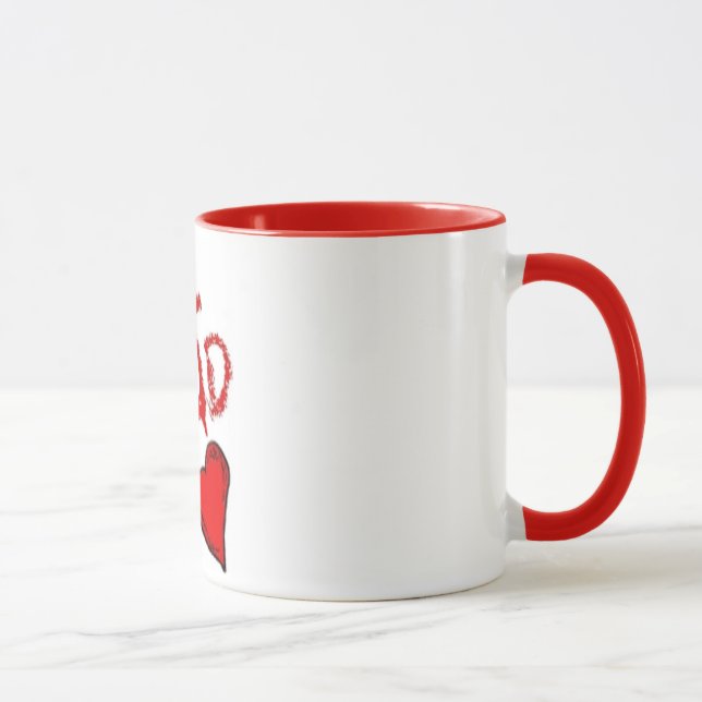 tasse de café manipulée rouge du papa #1 (Droite)