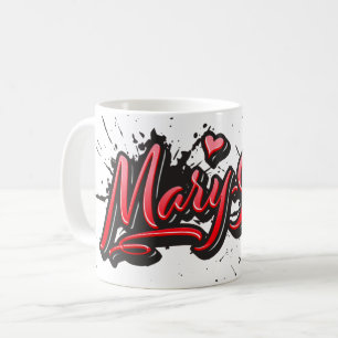 Tasse de café Mary-Jane red Heart Graffiti