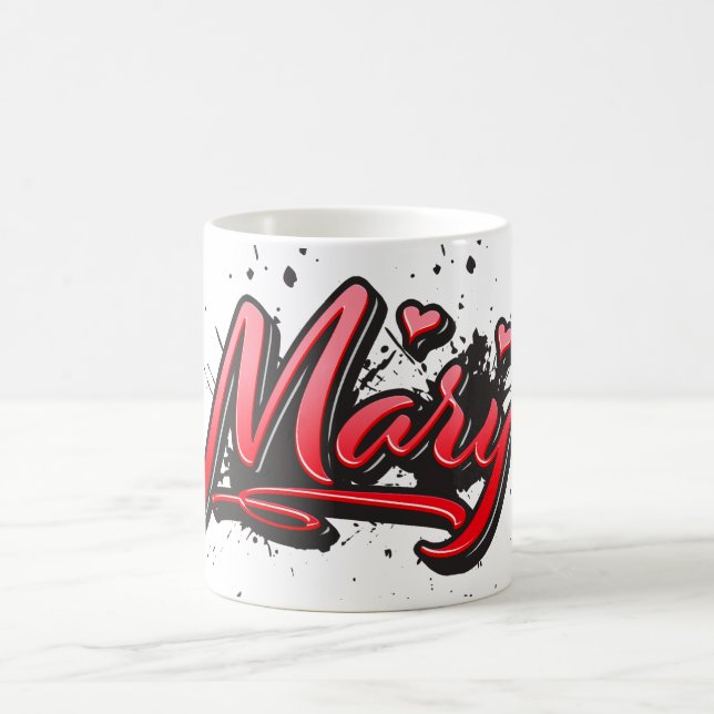 Tasse de café Mary red Heart Graffiti (Centre)
