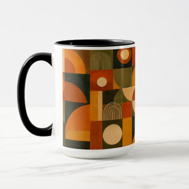 Tasse de café matinal géométrique rétro Bauhaus es (Gauche)