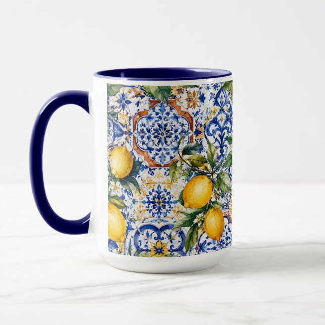 Tasse de café méditerranéenne au citron du matin - (Gauche)