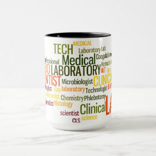 TASSE DE CAFÉ MÉLANGÉE DE MOTS DE LABORATOIRE