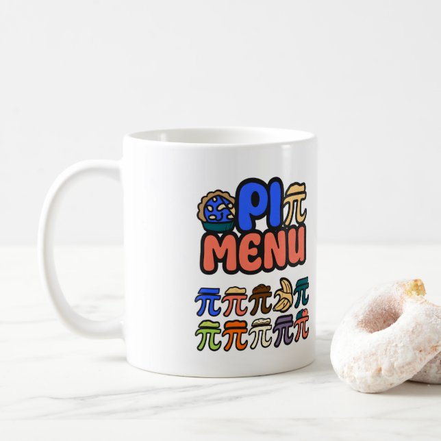 Tasse de café Menu Pi drôle – Cadeau pour les amat (Avec donut)
