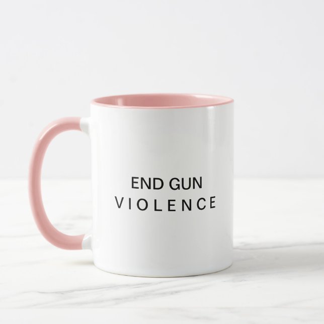 Tasse de café Message Fin de la violence armée (Gauche)