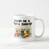 Tasse de café mexicaine drôle de lever de soleil