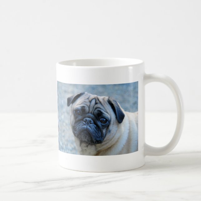 Tasse de café mignonne de carlin de faon (Droite)
