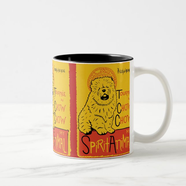 Tasse de café mignonne de chien de bouffe de (Droit)