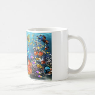 tasse de café mignonne de conception de poissons