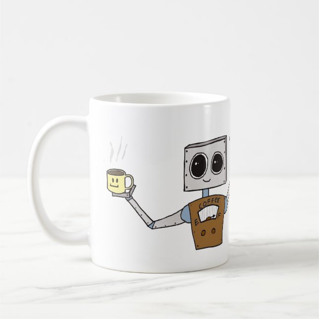 Tasse de café mignonne de robot (Gauche)