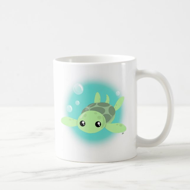 Tasse de café mignonne de tortue de mer (Droite)
