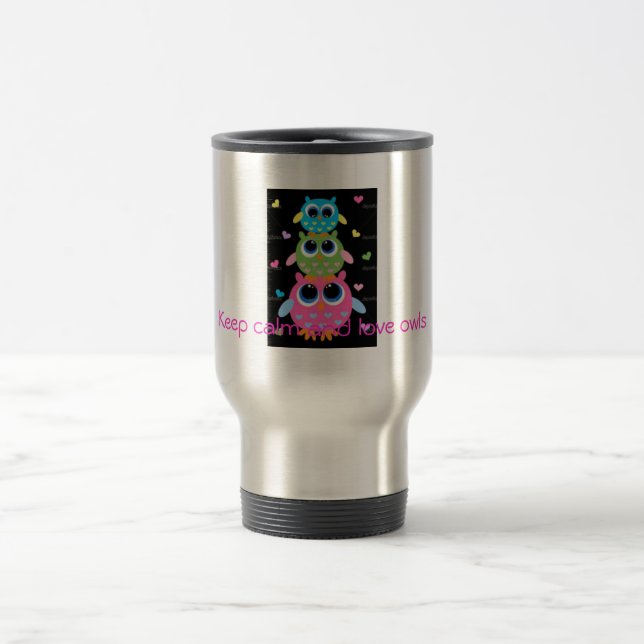 tasse de café mignonne de voyage de hibou (Centre)