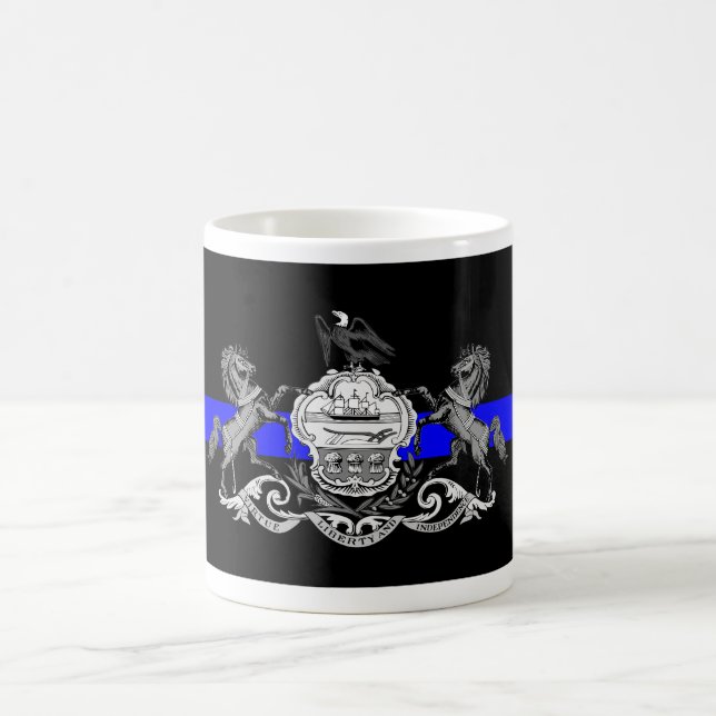 TASSE DE CAFÉ MINCE DE DRAPEAU D'ÉTAT DE BLUE LINE (Centre)