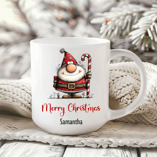 Tasse de café minimale Santa Claus dessin animé dr