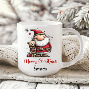 Tasse de café minimaliste Santa Claus drôle et lud