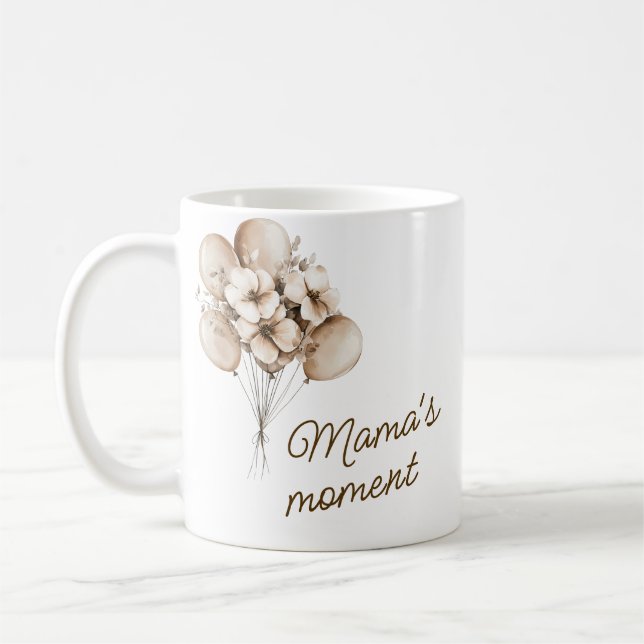 Tasse de café Moment de maman avec nom (Gauche)