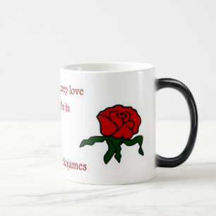 Tasse de café Morphing de citation de rose rouge
