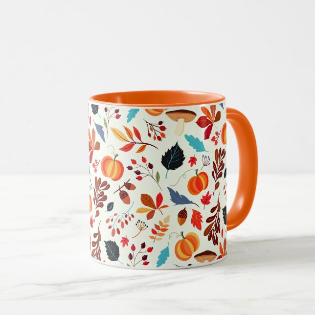 Tasse de café motif automne Feuilles d'automne (Devant droit)