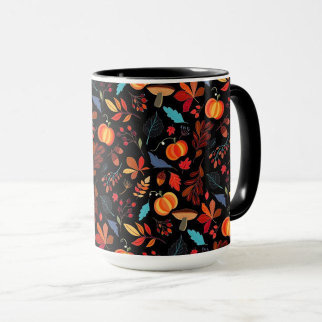 Tasse de café Motif Feuilles d'Automne Couleur Per (Devant droit)