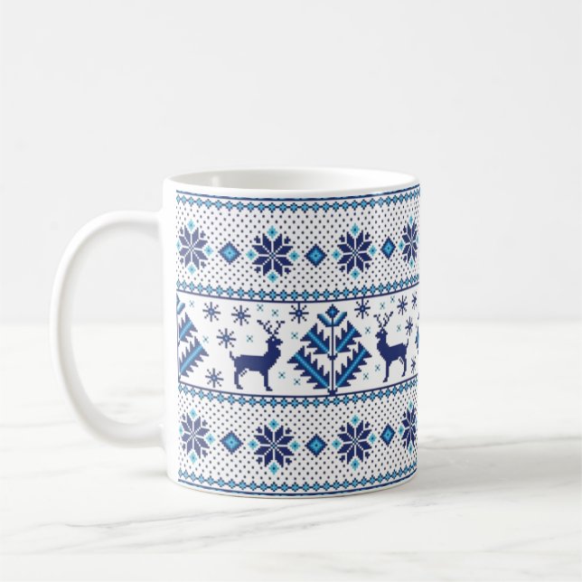 Tasse de café motif ornement folklorique Flocons d (Gauche)