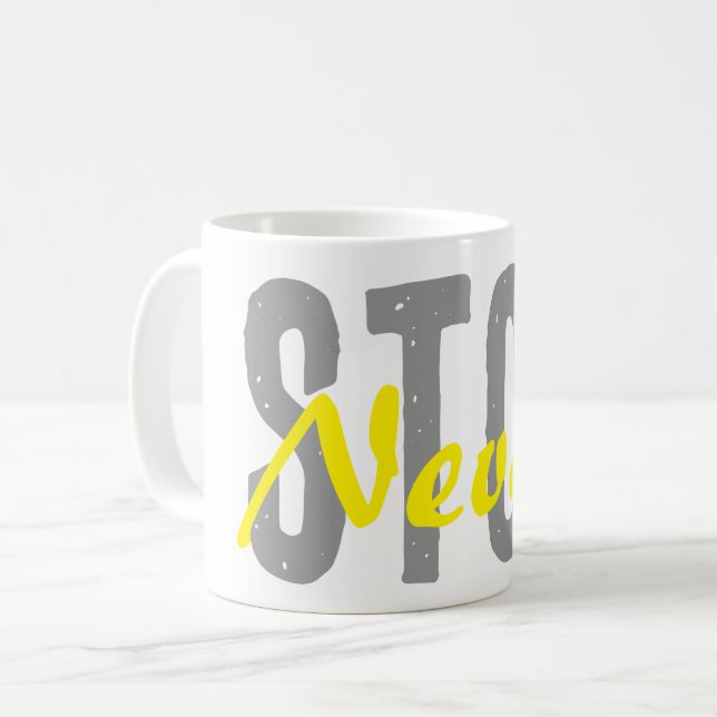 Tasse de café motivationnelle avec un design simpl (Devant gauche)