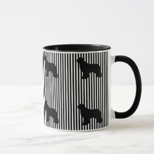Tasse de café multi noire de chien de Terre-Neuve