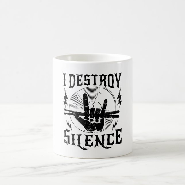 Tasse de café Musique Je Détruis le Silence (Centre)