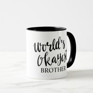 Tasse de café noire et blanche de frère d'Okayest