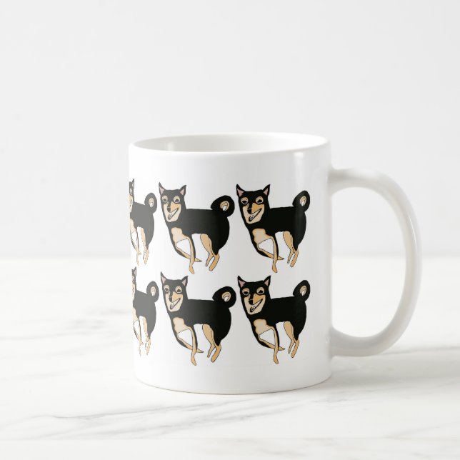 Tasse de café noire et bronzage mignonne de motif (Droite)