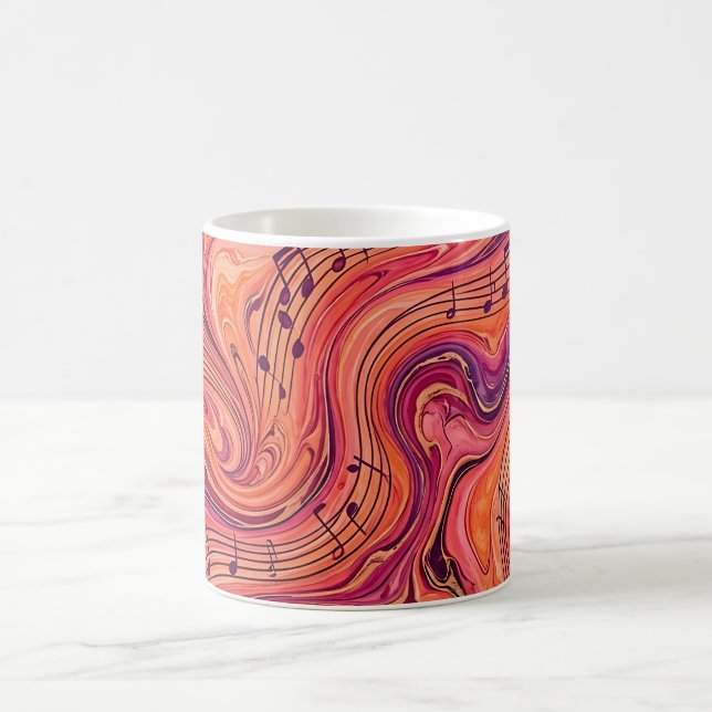Tasse de café Notes de musique abstraites Coucher  (Centre)