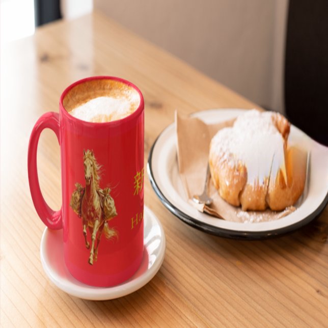 Tasse de café Nouvel An chinois Cheval en or 2026 (Créateur téléchargé)