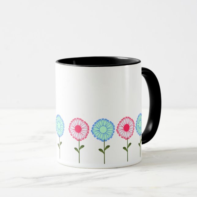 Tasse de café Nouvel An floral 2026 (Devant droit)