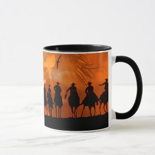Tasse de café occidentale de ranch de cheval de