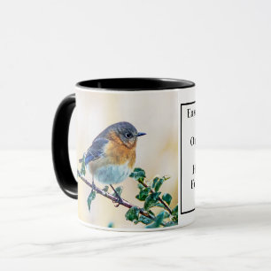 Tasse de café orientale d'oiseau bleu avec