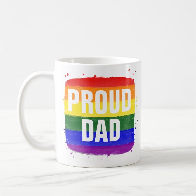 Tasse de café Papa fière Drapeau LGBTQ (Gauche)