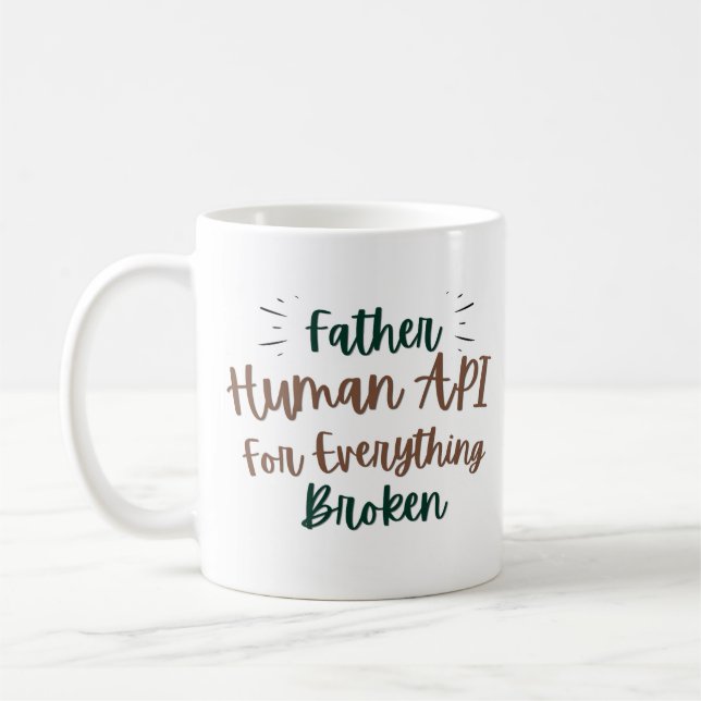 Tasse de café Papa Humain API Drôle pour Papa en I (Gauche)