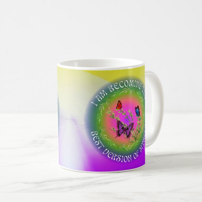 Tasse de café papillon inspirant, Croissance perso (Devant droit)