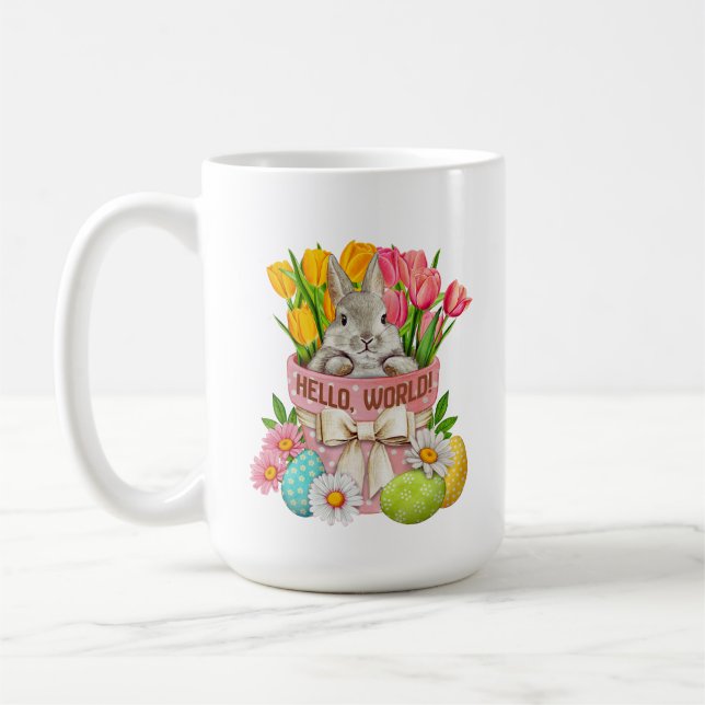 Tasse de café Pâques Bénédictions-Bonjour le Monde (Gauche)